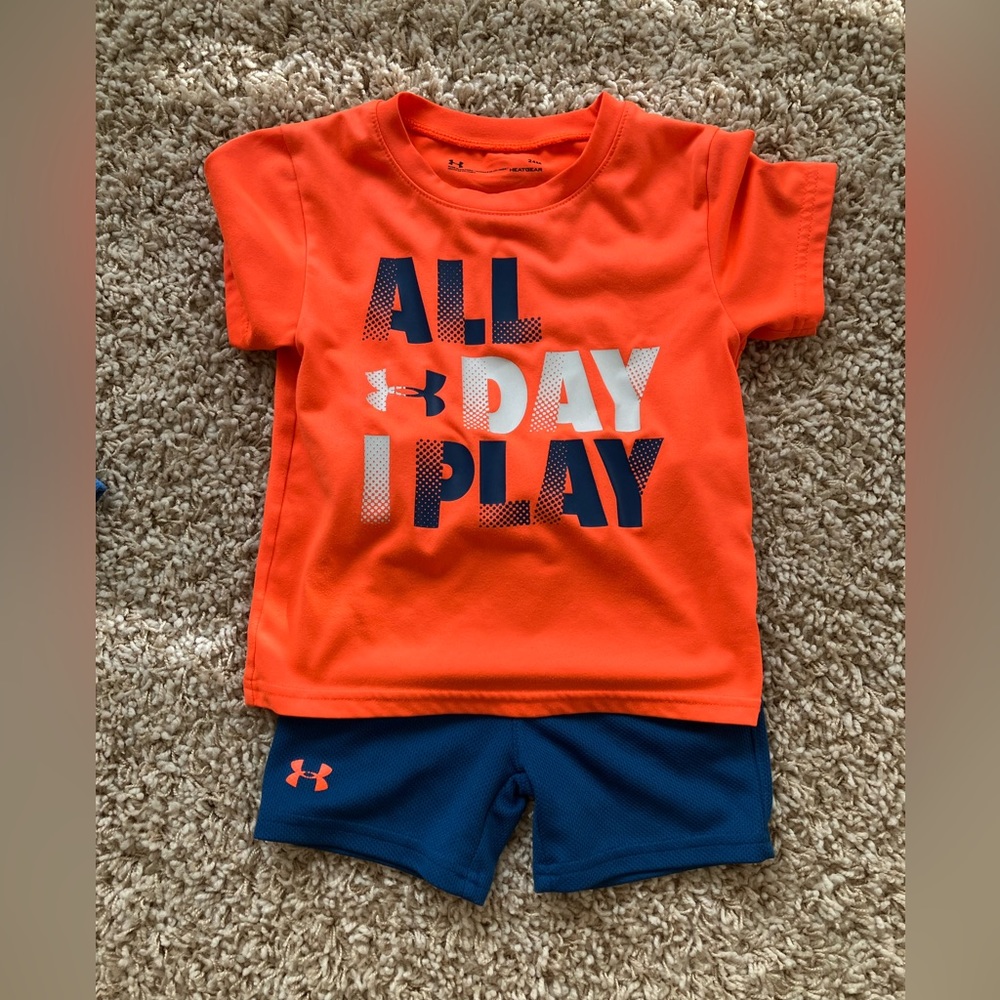 Under Armour hoodie, shorts, and shirt. 2t